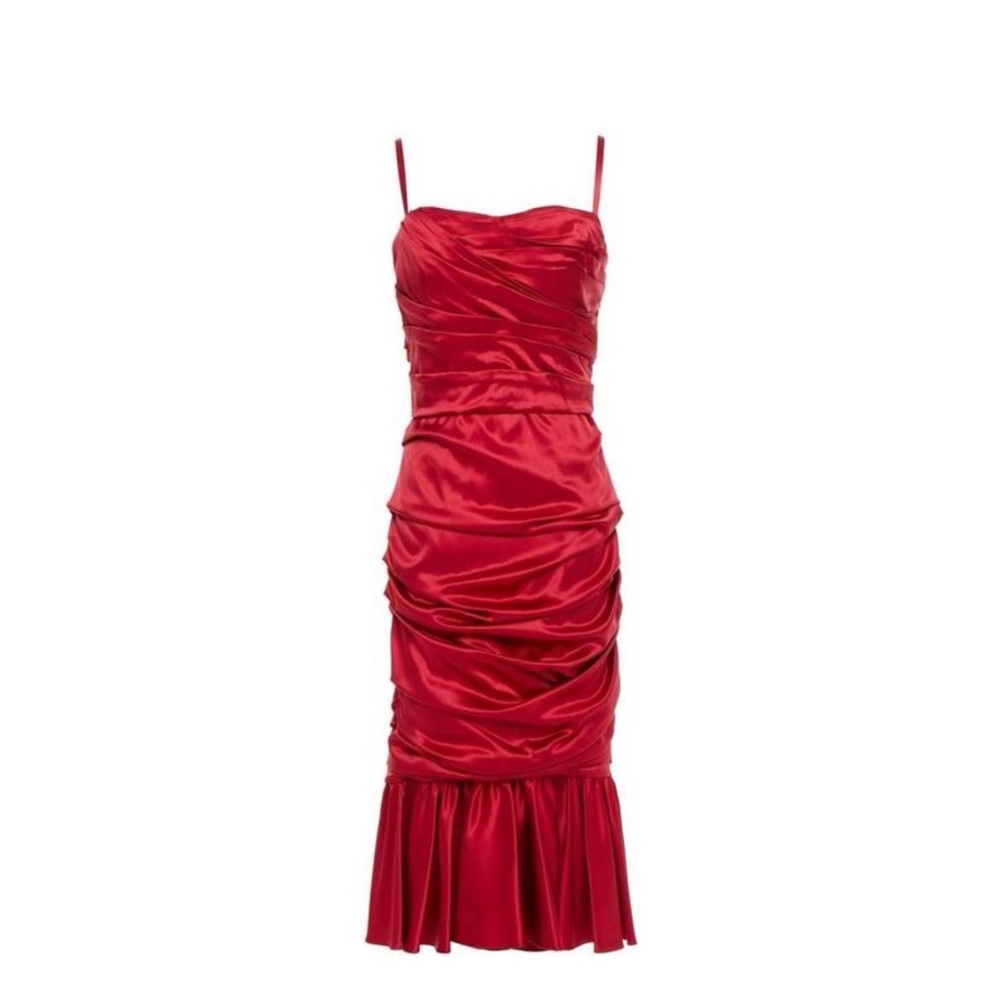 Red Dolce Gabbana Silk Dress